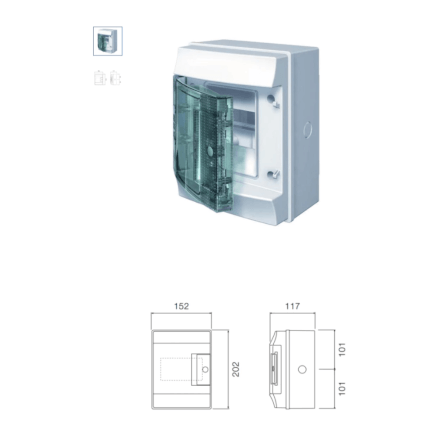 ตู้คอนซูเมอร์ยูนิตกันน้ำ 4 ช่อง ABB MISTRAL 4 MODULES (IP65 ฝาใส)_5